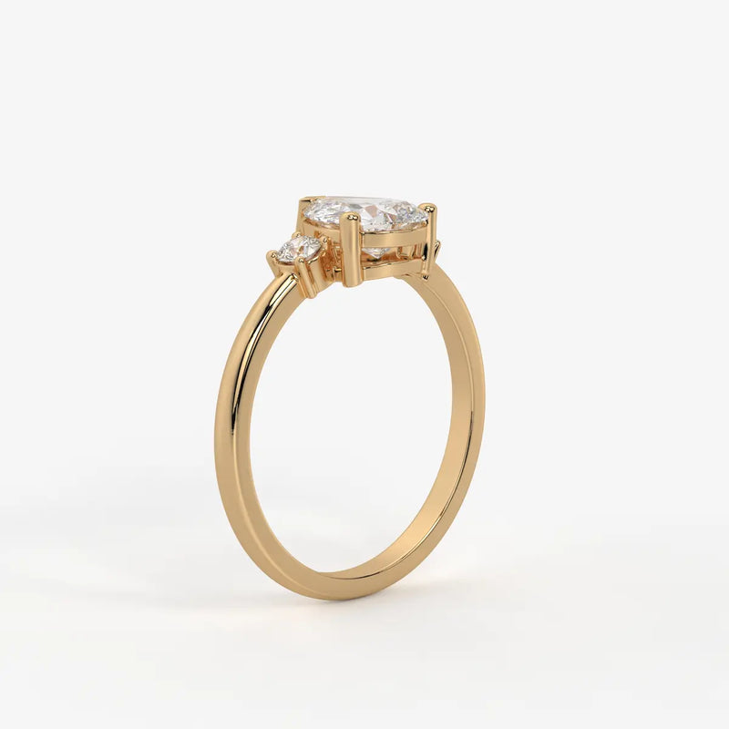 Pearlisse Pear Accent Diamond Ring
