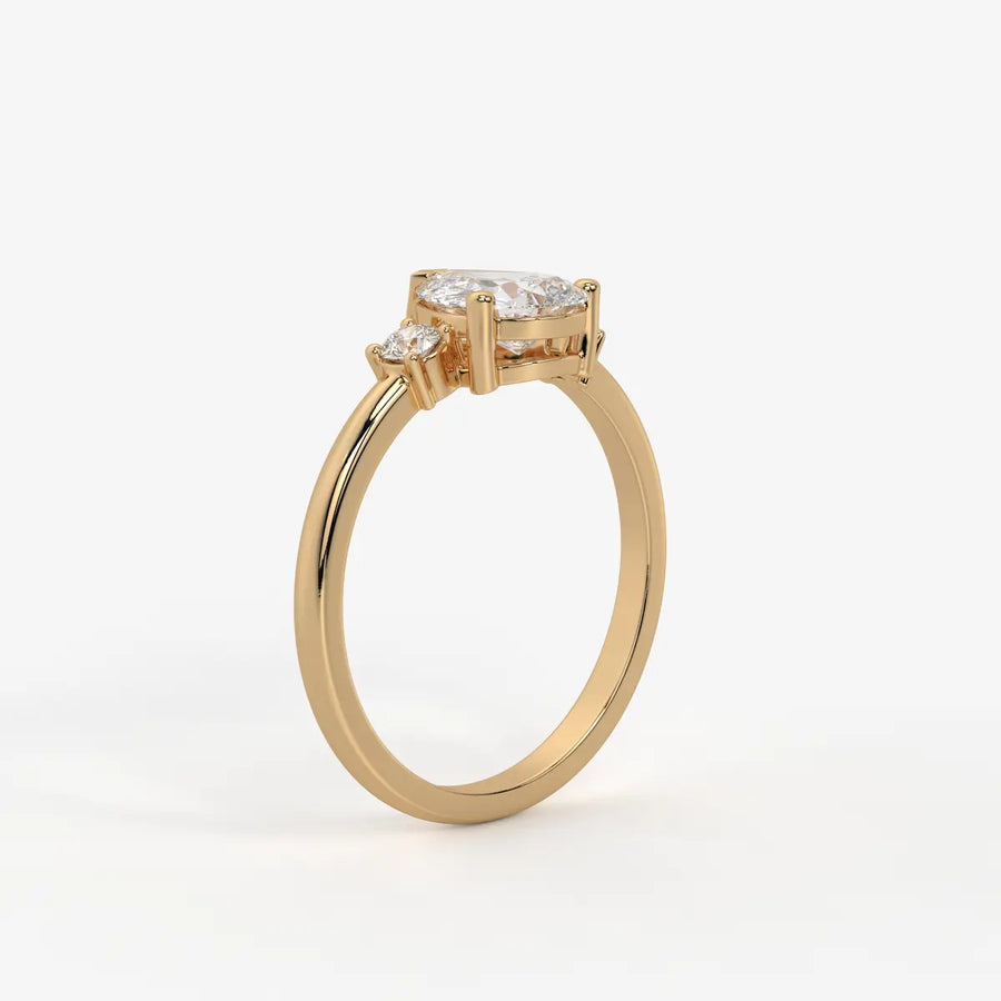 Pearlisse Pear Accent Diamond Ring