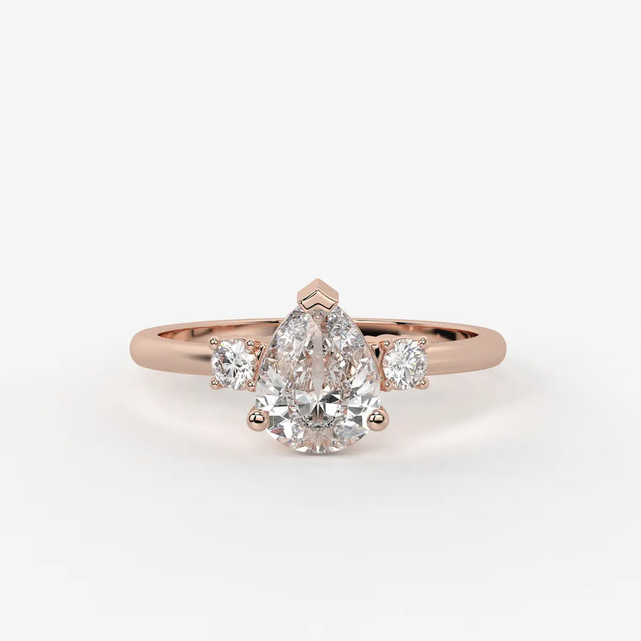 Pearlisse Pear Accent Diamond Ring