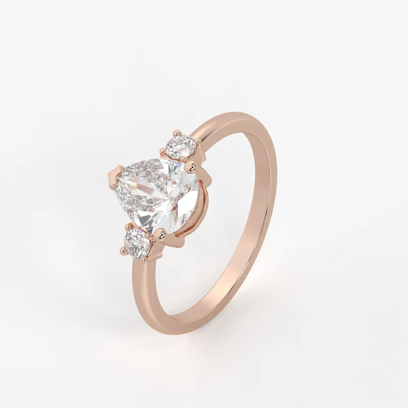 Pearlisse Pear Accent Diamond Ring