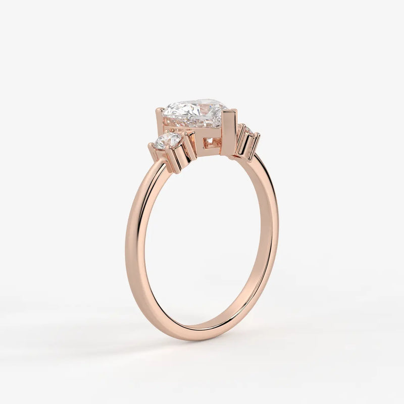 Elaria Heart Solitaire Accent Diamond Ring
