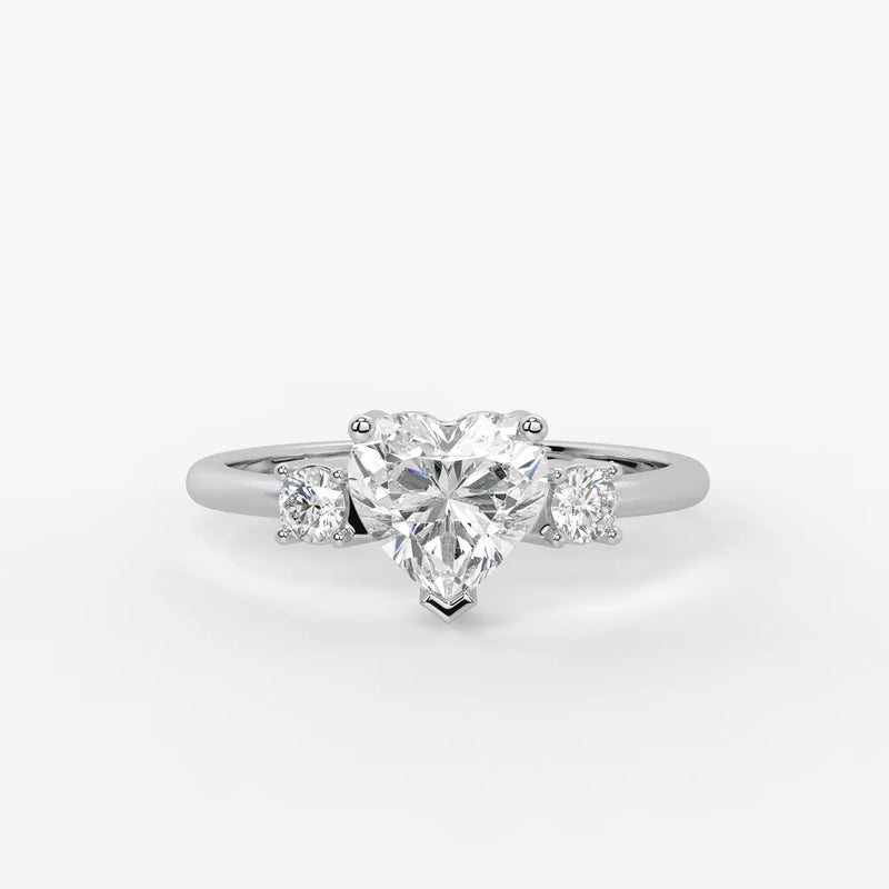 Elaria Heart Solitaire Accent Diamond Ring