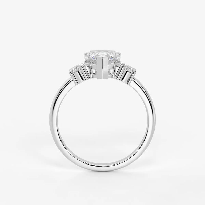 Elaria Heart Solitaire Accent Diamond Ring