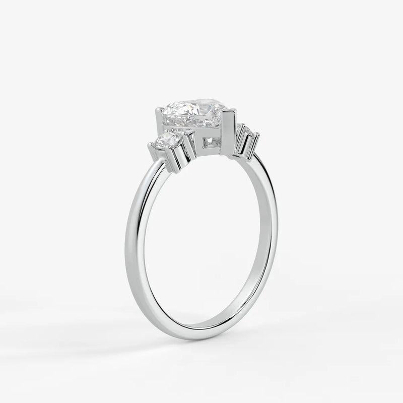 Elaria Heart Solitaire Accent Diamond Ring