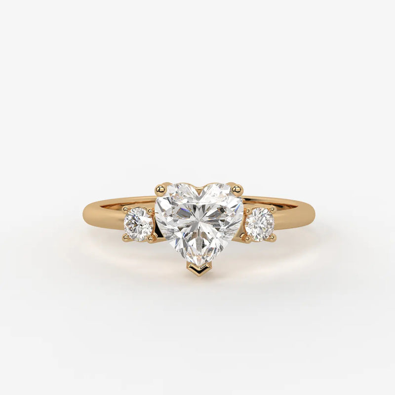 Elaria Heart Solitaire Accent Diamond Ring