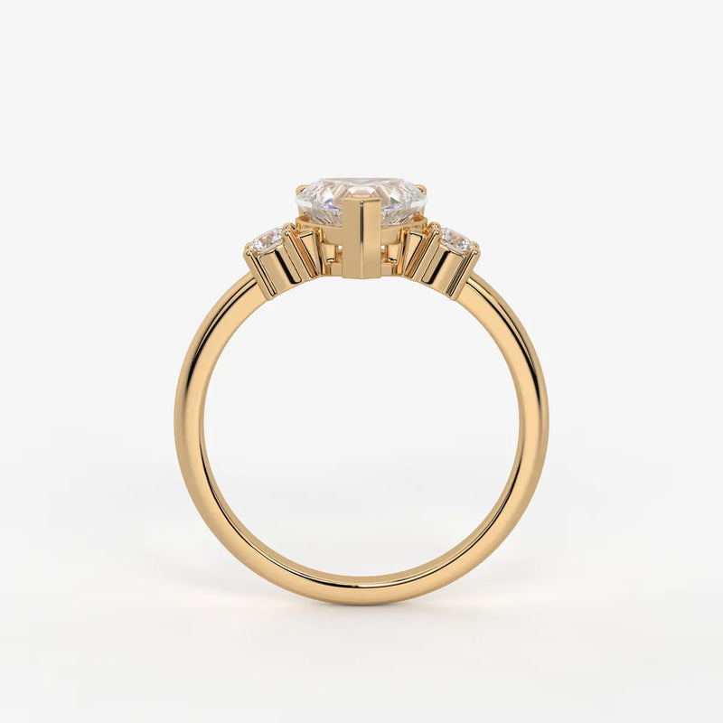 Elaria Heart Solitaire Accent Diamond Ring