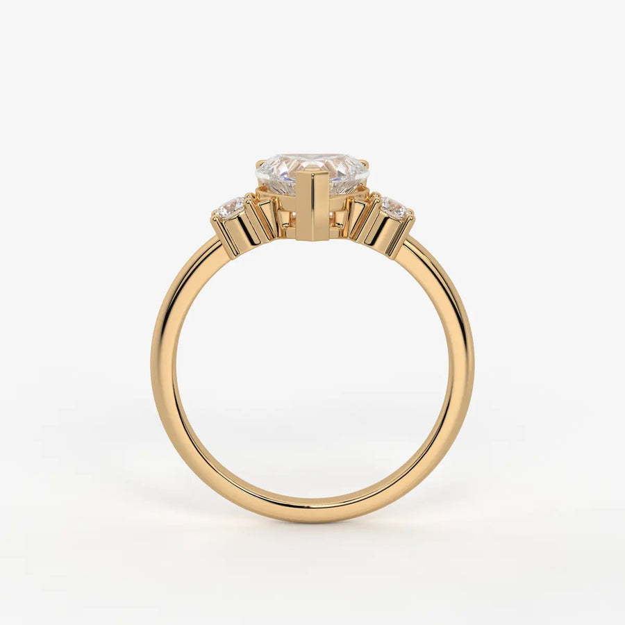 Elaria Heart Solitaire Accent Diamond Ring