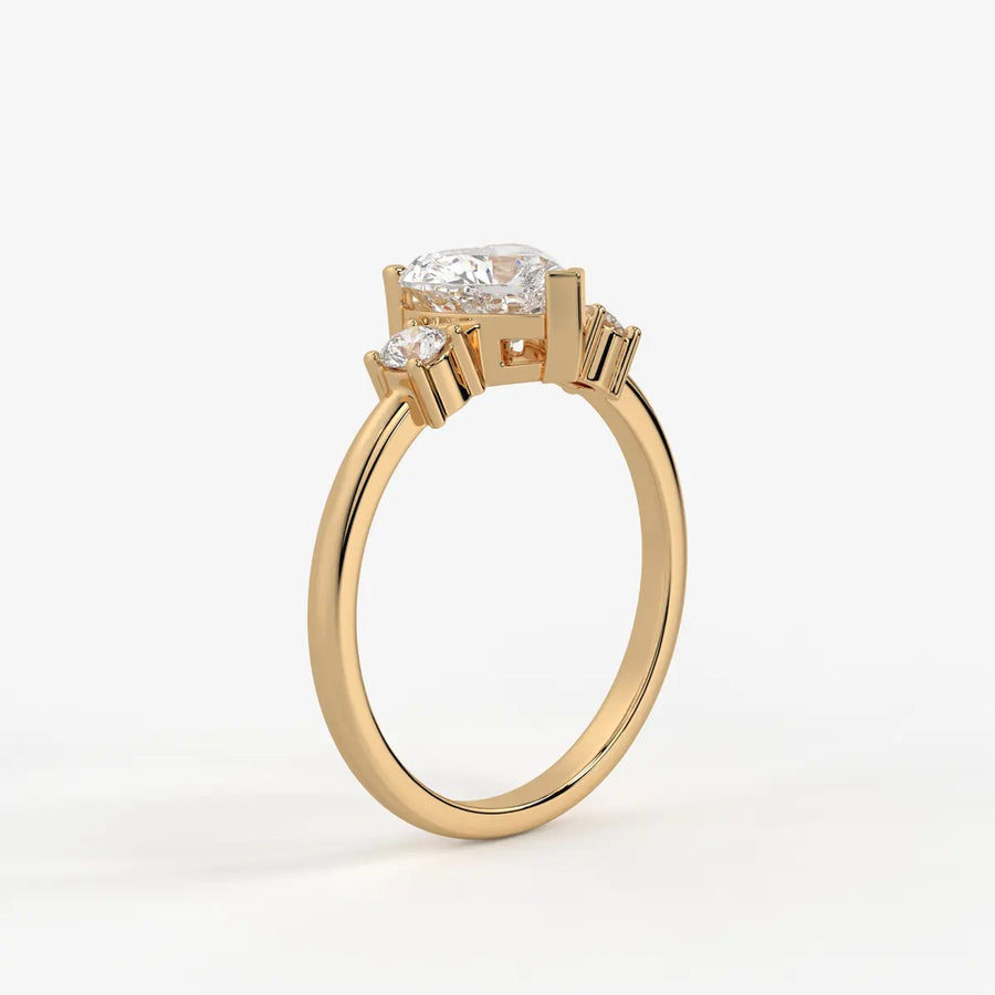 Elaria Heart Solitaire Accent Diamond Ring