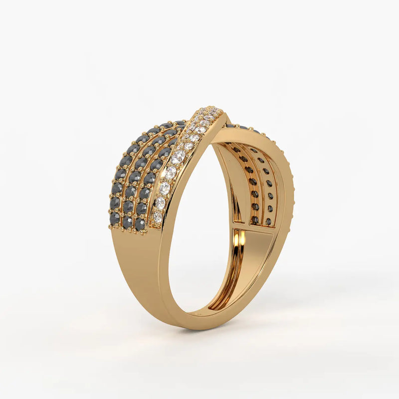 Veyra Noir Crisscross Ring