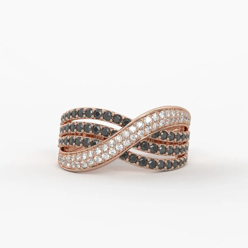 Veyra Noir Crisscross Ring