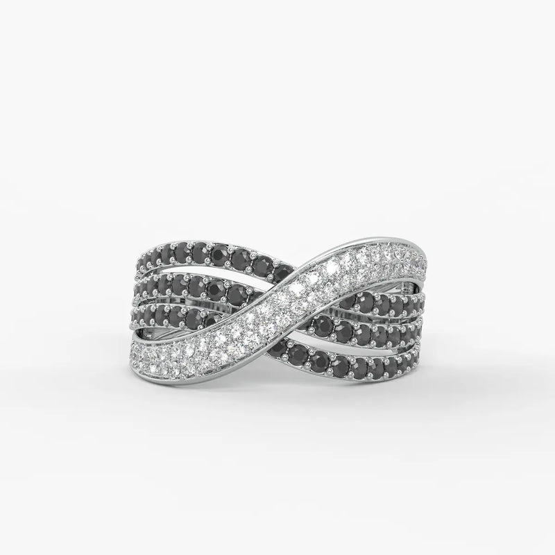 Veyra Noir Crisscross Ring