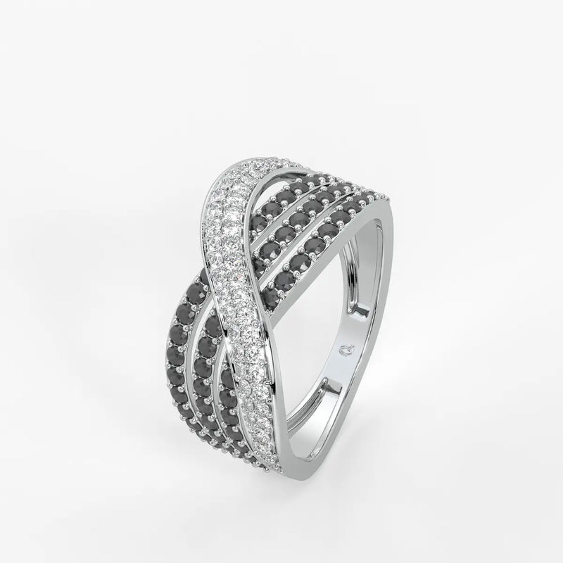 Veyra Noir Crisscross Ring