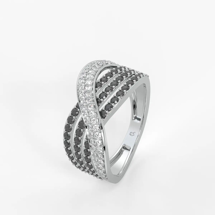 Veyra Noir Crisscross Ring