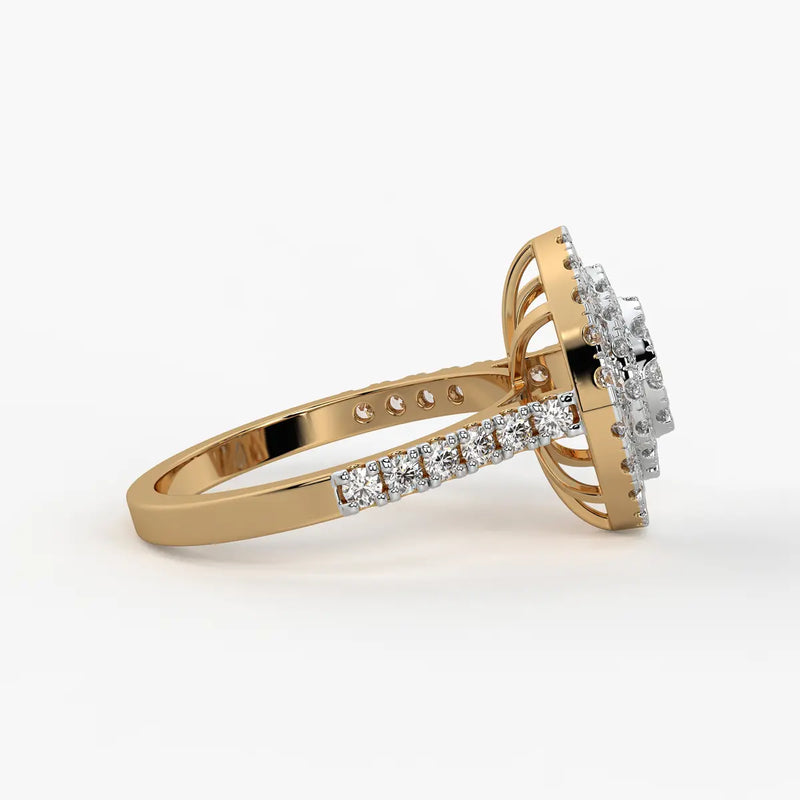 Floral Halo Statement Ladies Ring