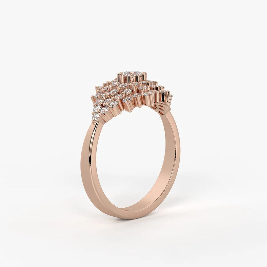 Aurelisse Grand Floral Cluster Diamond Ring