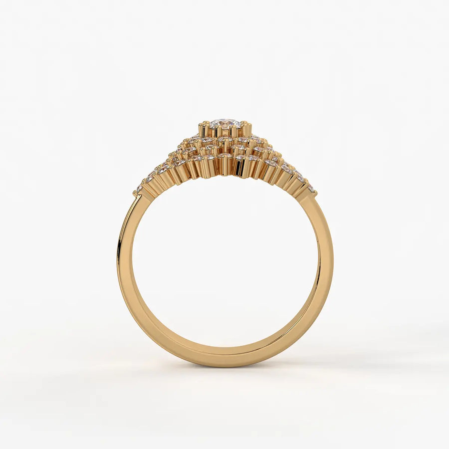 Aurelisse Grand Floral Cluster Diamond Ring