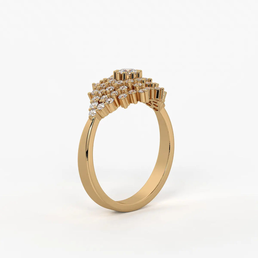Aurelisse Grand Floral Cluster Diamond Ring