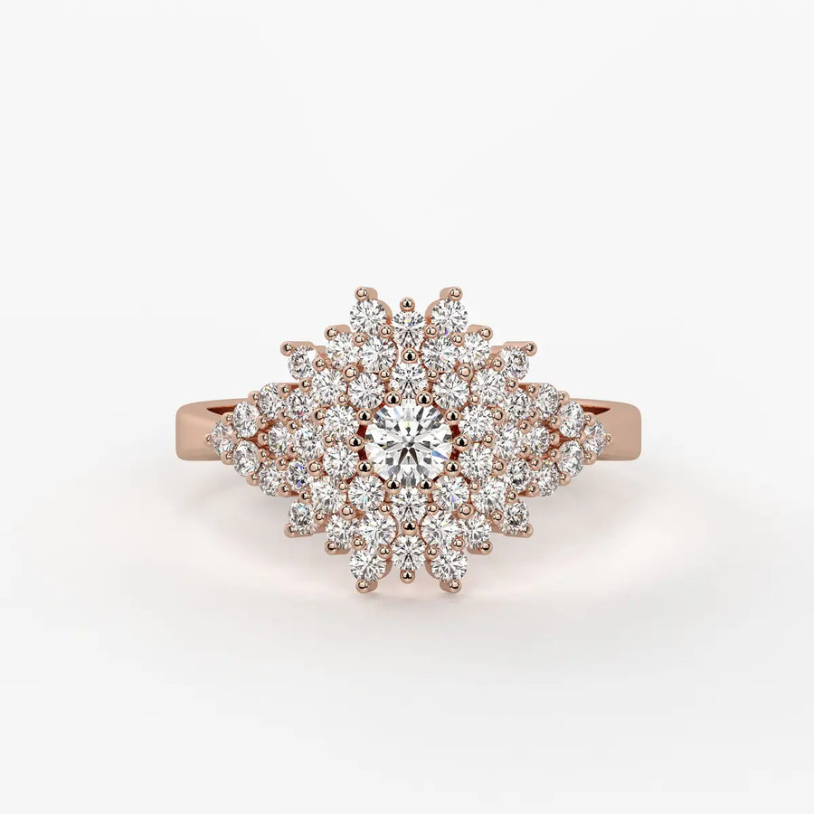 Aurelisse Grand Floral Cluster Diamond Ring