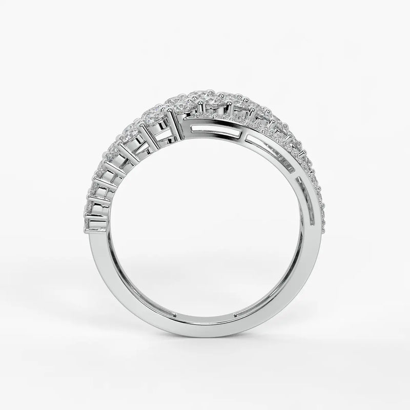 Triple Row Curve Statement Ladies Ring