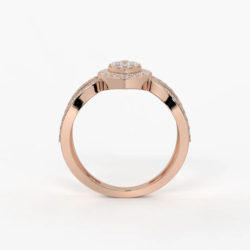 Aura Marquise Cluster Split Shank Diamond Ring