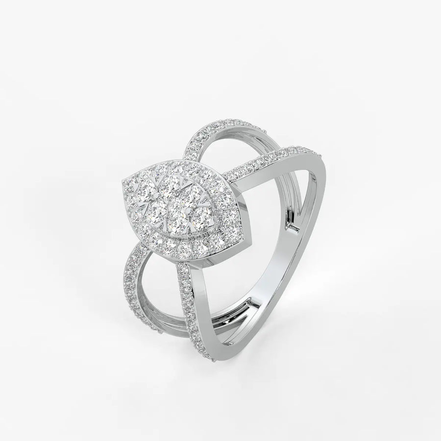 Aura Marquise Cluster Split Shank Diamond Ring