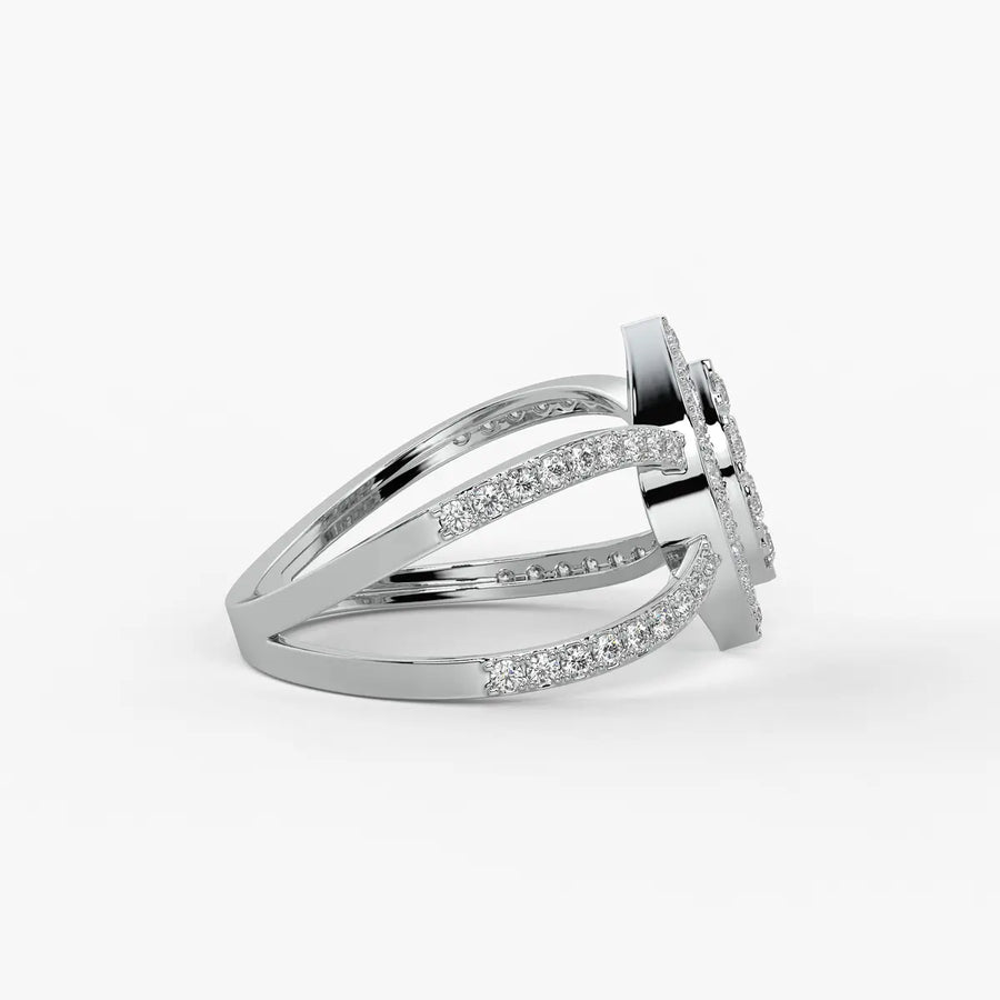 Aura Marquise Cluster Split Shank Diamond Ring