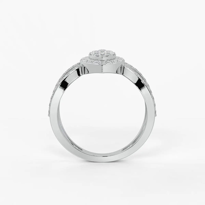 Aura Marquise Cluster Split Shank Diamond Ring