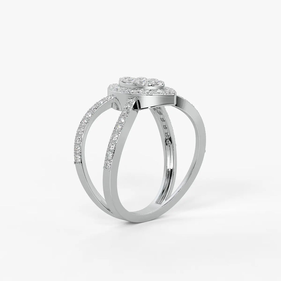 Aura Marquise Cluster Split Shank Diamond Ring