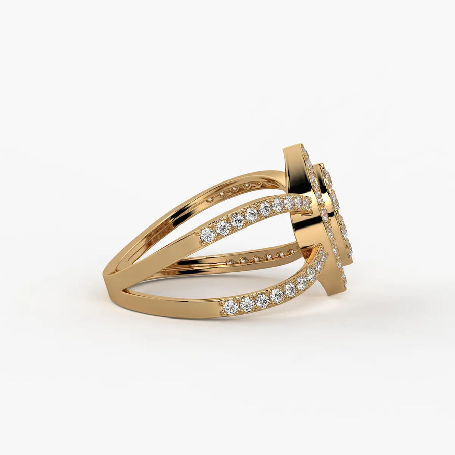 Aura Marquise Cluster Split Shank Diamond Ring