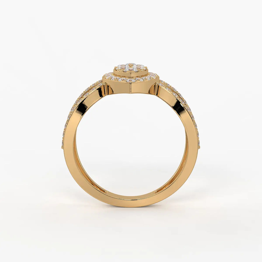 Aura Marquise Cluster Split Shank Diamond Ring