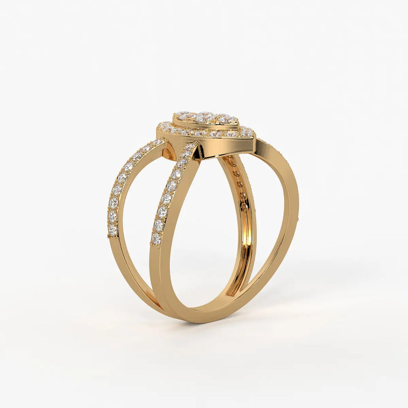 Aura Marquise Cluster Split Shank Diamond Ring