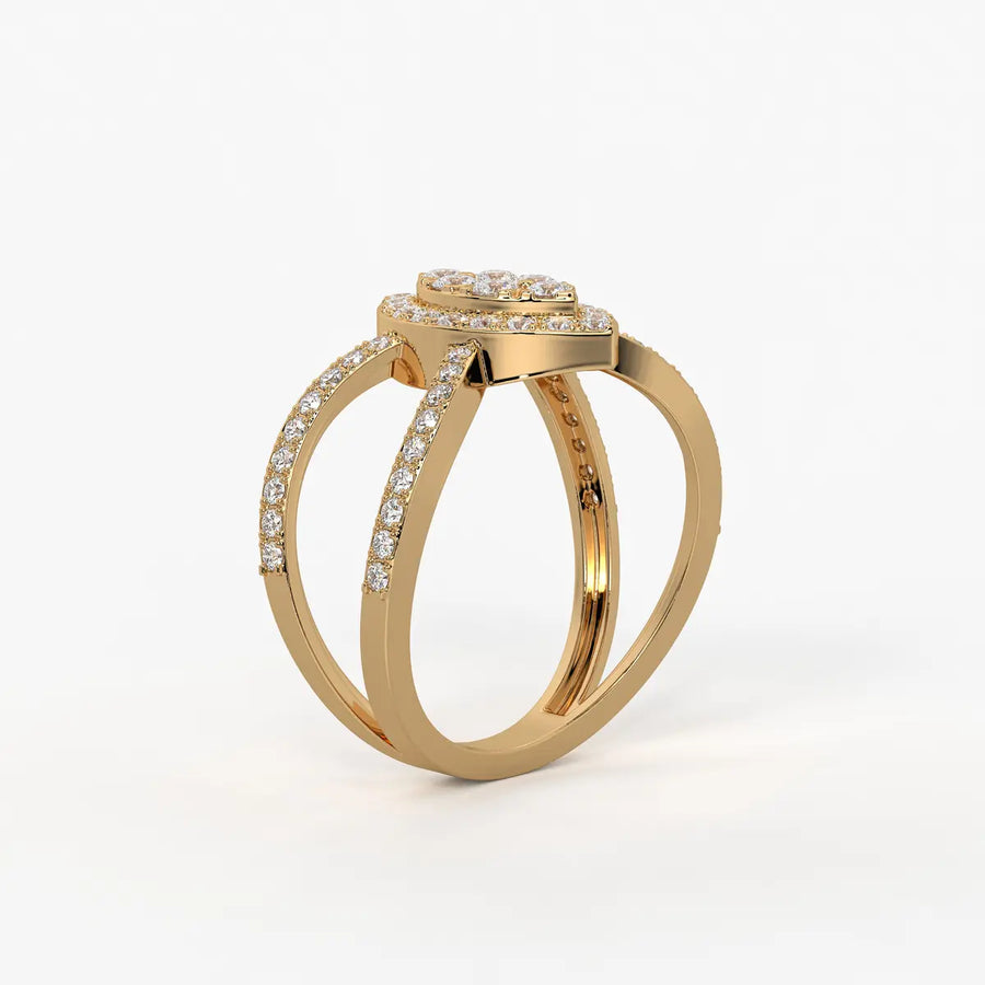 Aura Marquise Cluster Split Shank Diamond Ring