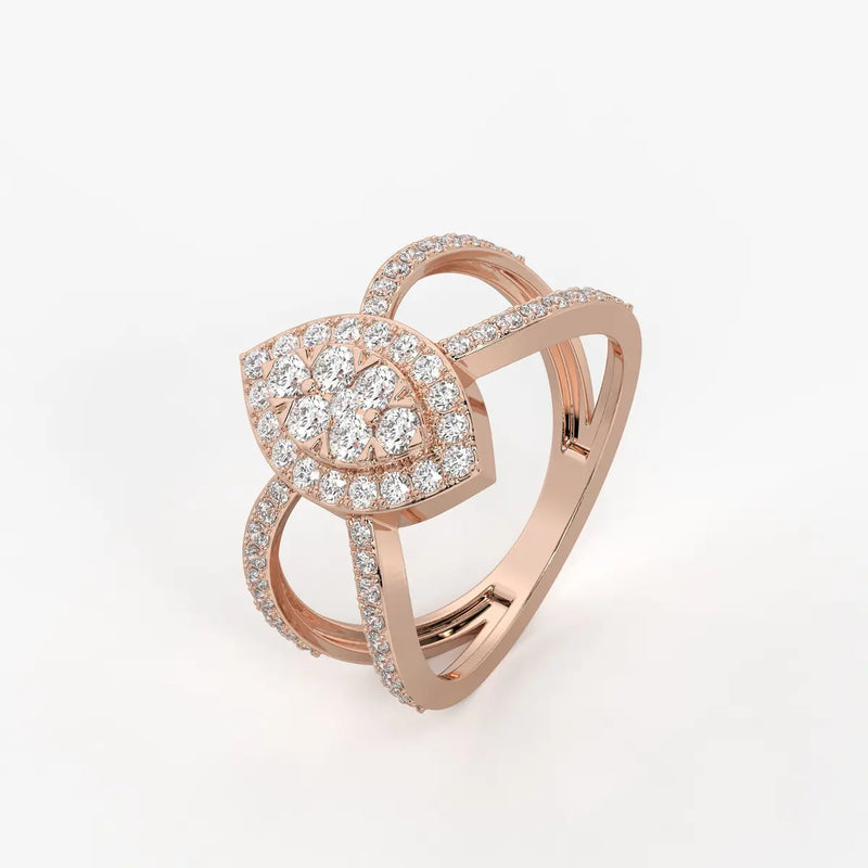 Aura Marquise Cluster Split Shank Diamond Ring