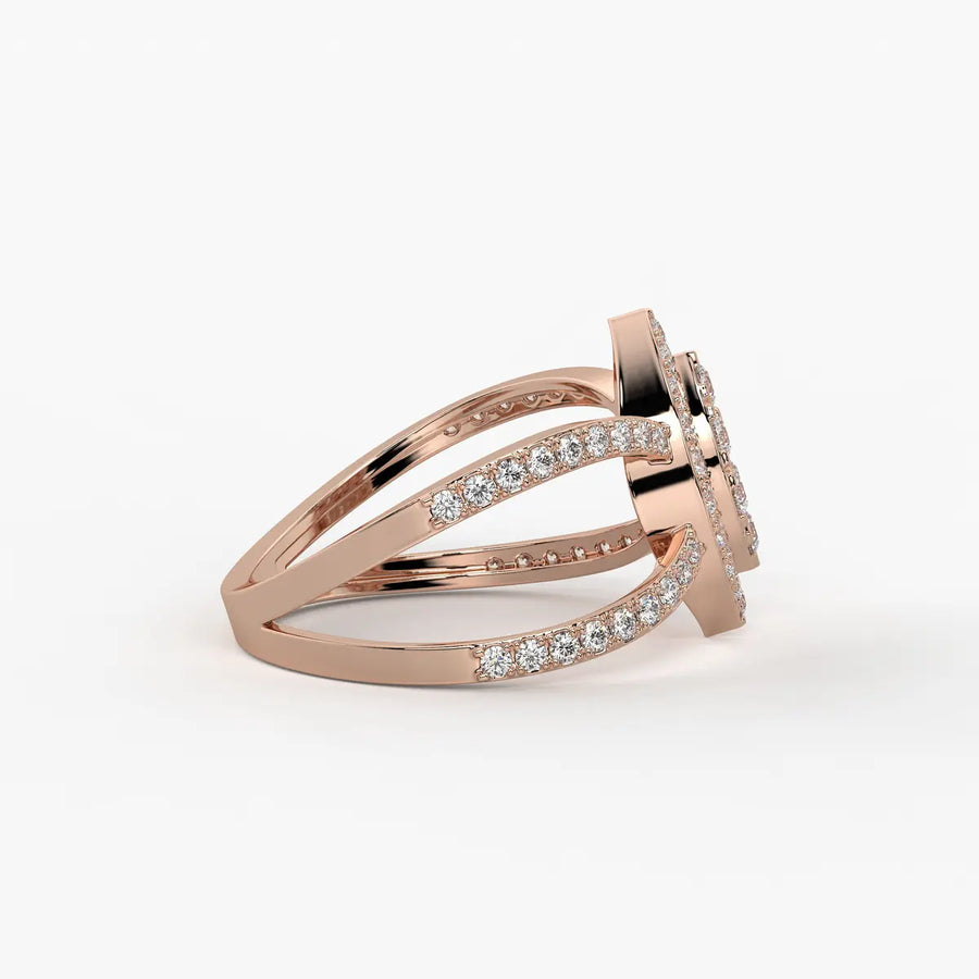 Aura Marquise Cluster Split Shank Diamond Ring