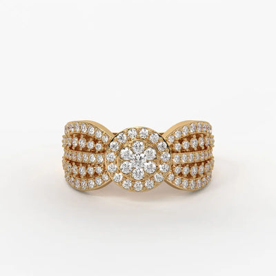Zivara Rosette Halo Ring