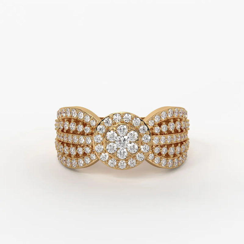Zivara Rosette Halo Ring