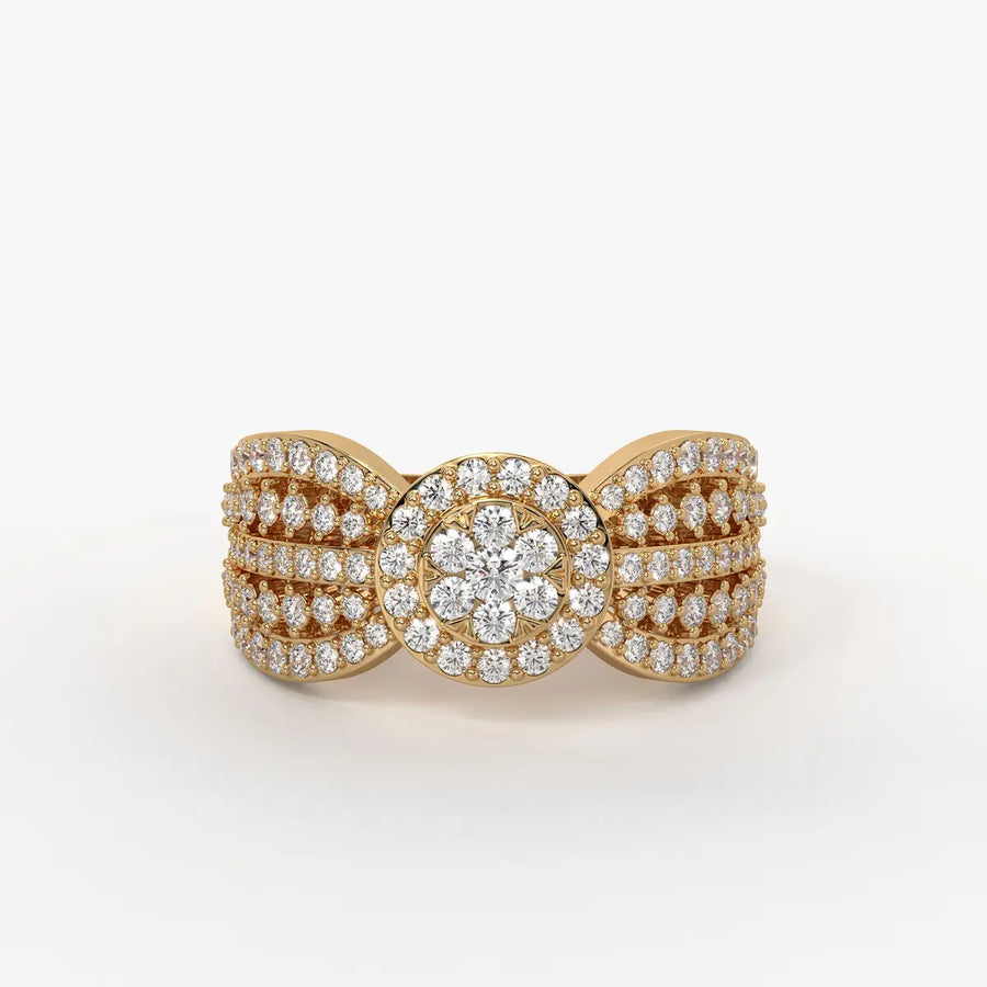 Zivara Rosette Halo Ring