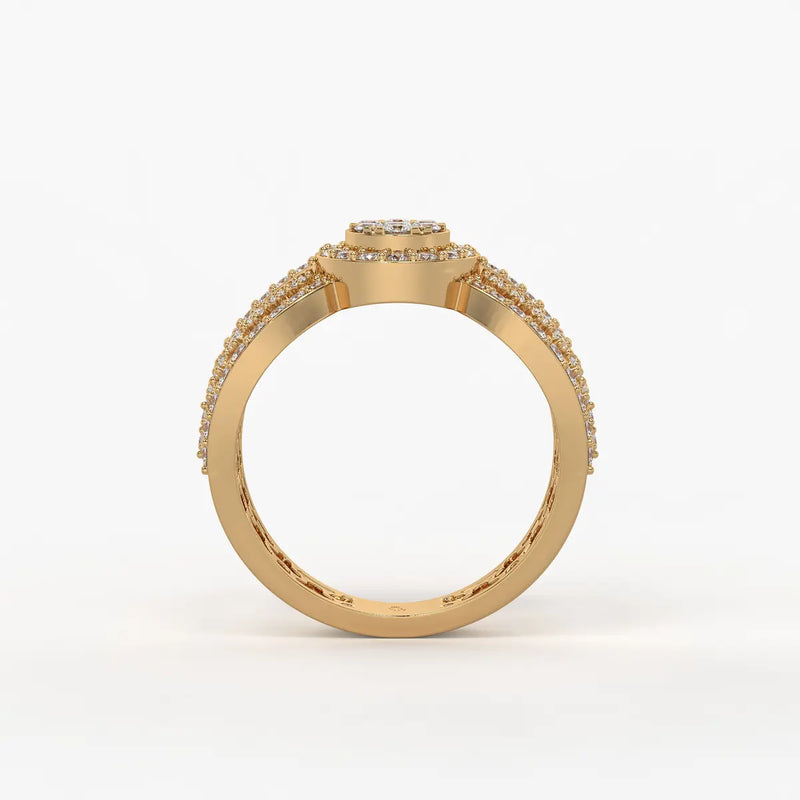 Zivara Rosette Halo Ring