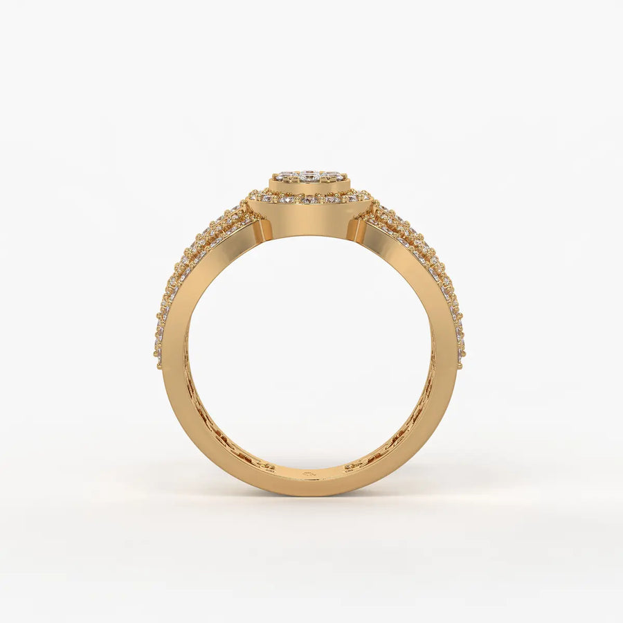 Zivara Rosette Halo Ring
