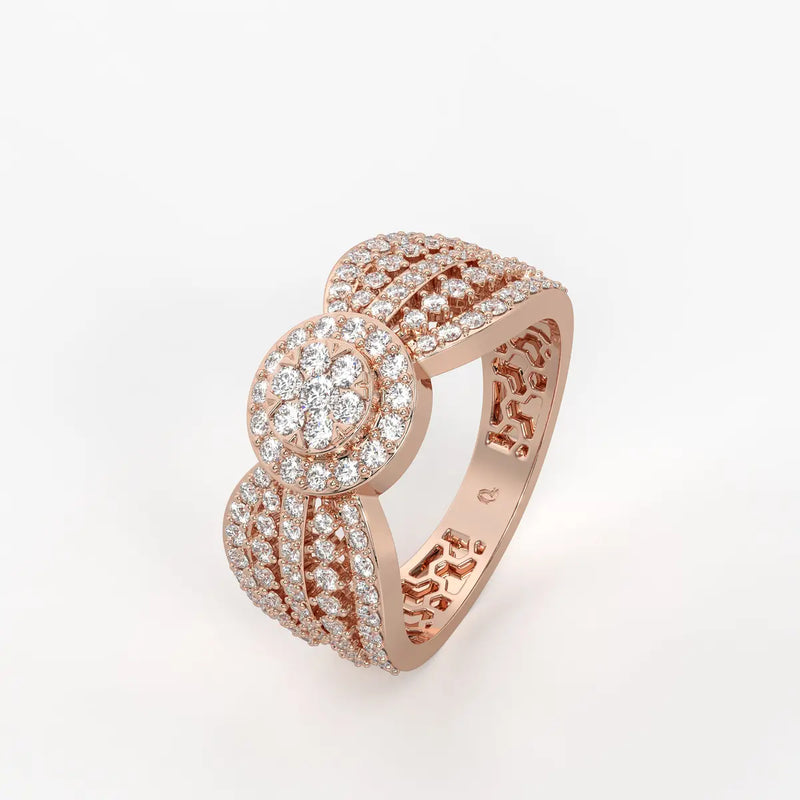 Zivara Rosette Halo Ring
