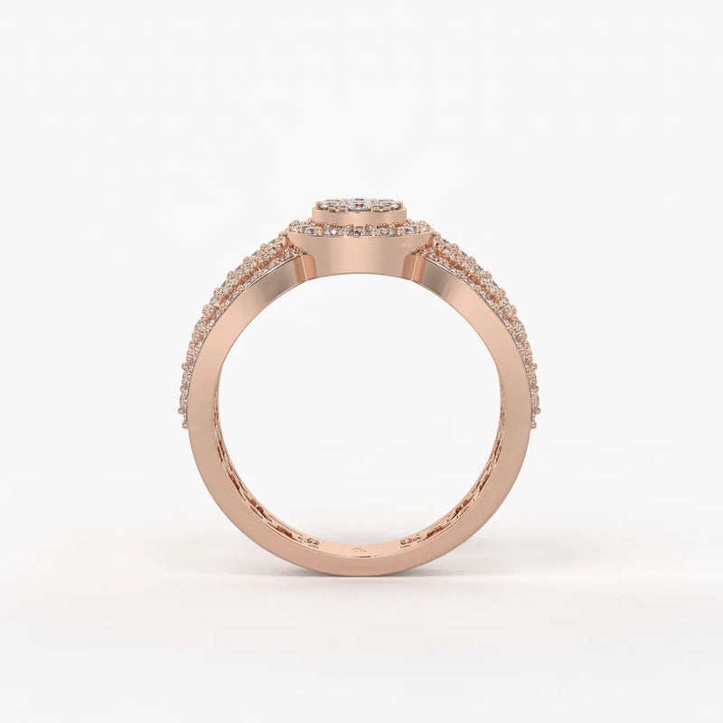 Zivara Rosette Halo Ring
