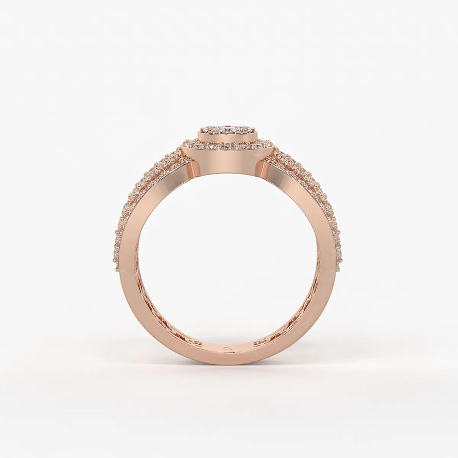 Zivara Rosette Halo Ring