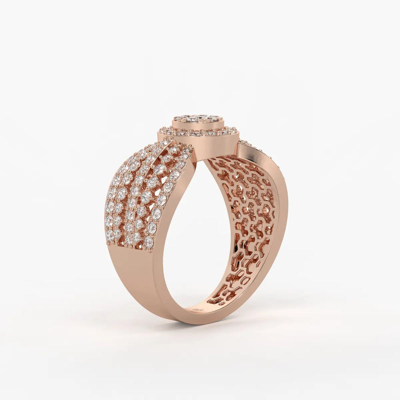Zivara Rosette Halo Ring