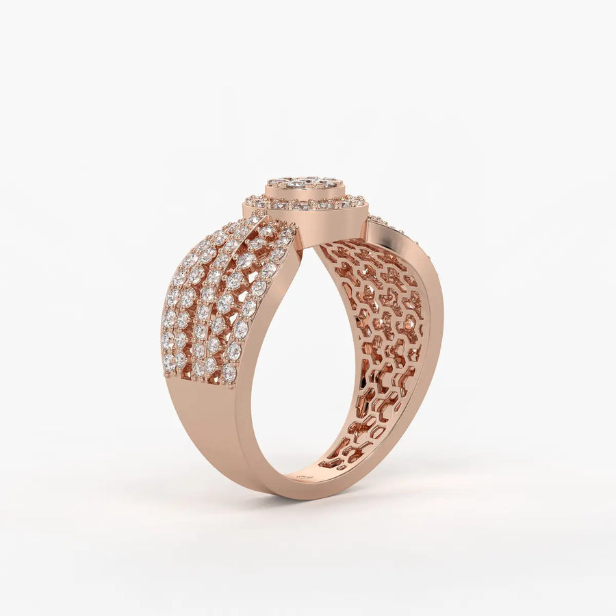 Zivara Rosette Halo Ring