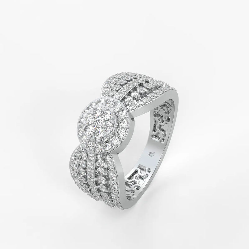 Zivara Rosette Halo Ring