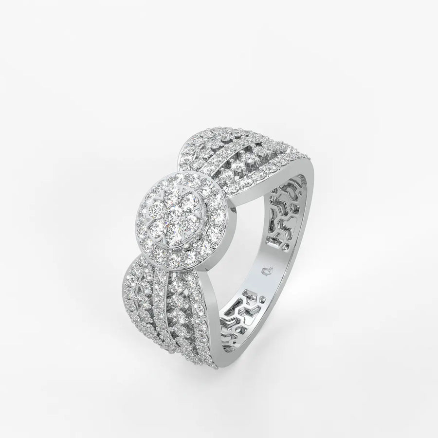 Zivara Rosette Halo Ring