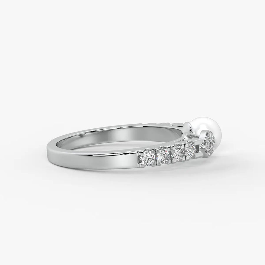 Luna Petal Pearl Open Wrap Ring