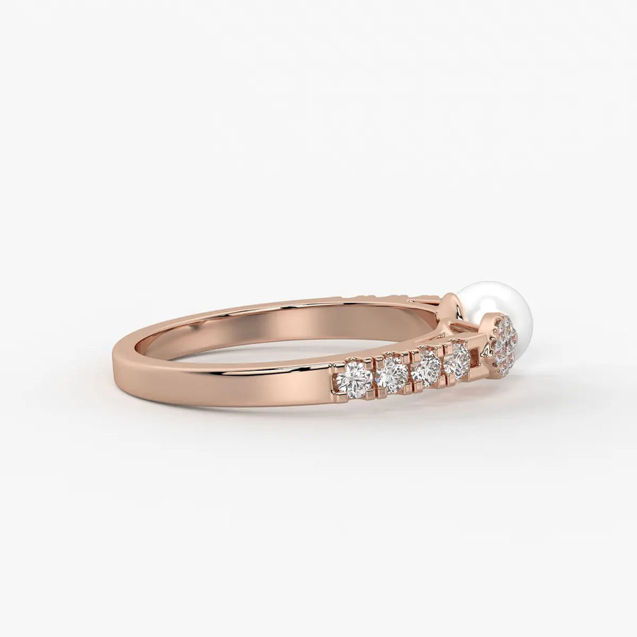 Luna Petal Pearl Open Wrap Ring