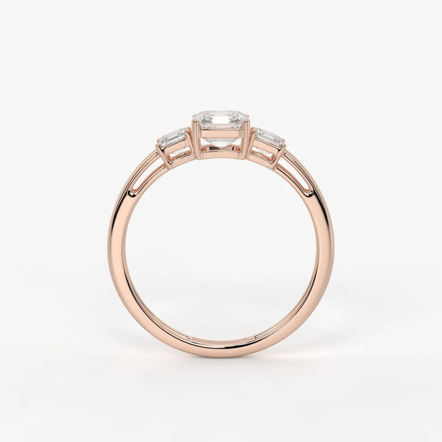 Aureliya Asscher Trio Diamond Ring