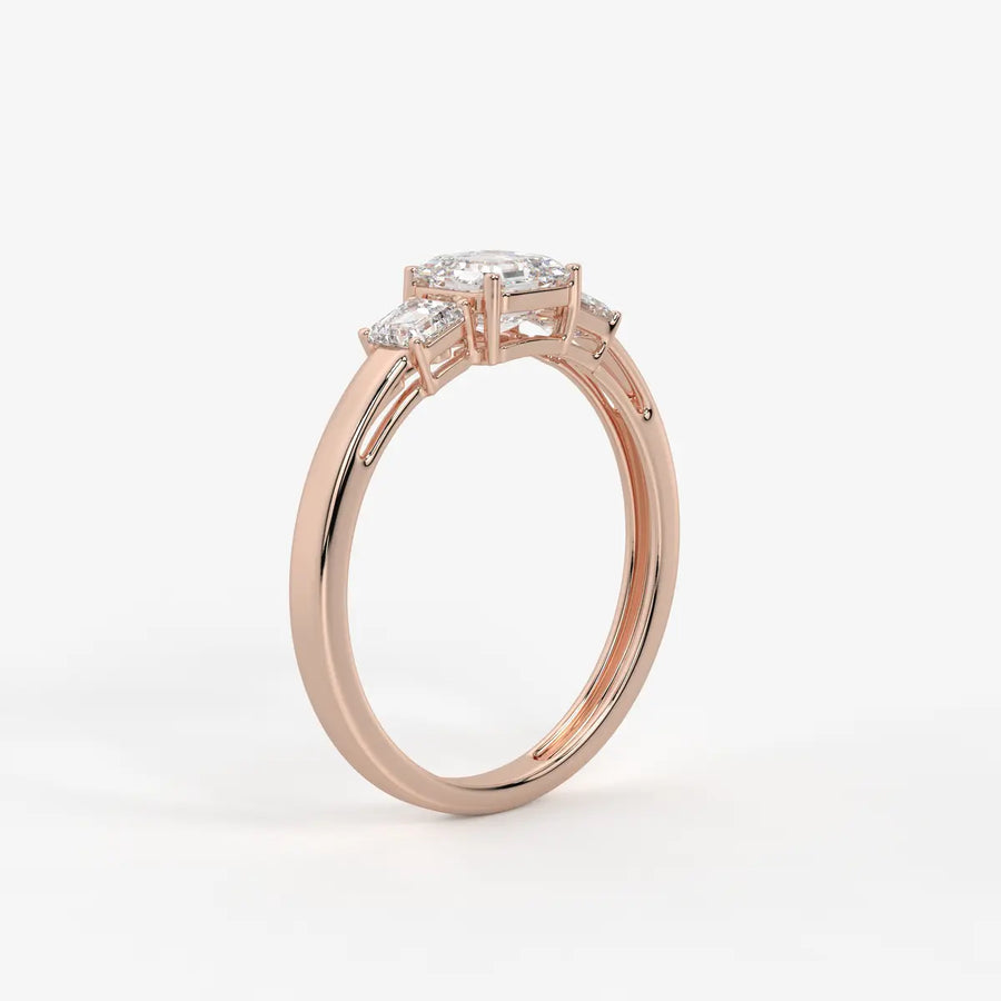 Aureliya Asscher Trio Diamond Ring